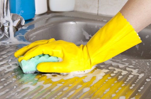 Detailed post-build cleaning of kitchen surfaces in Brixton
